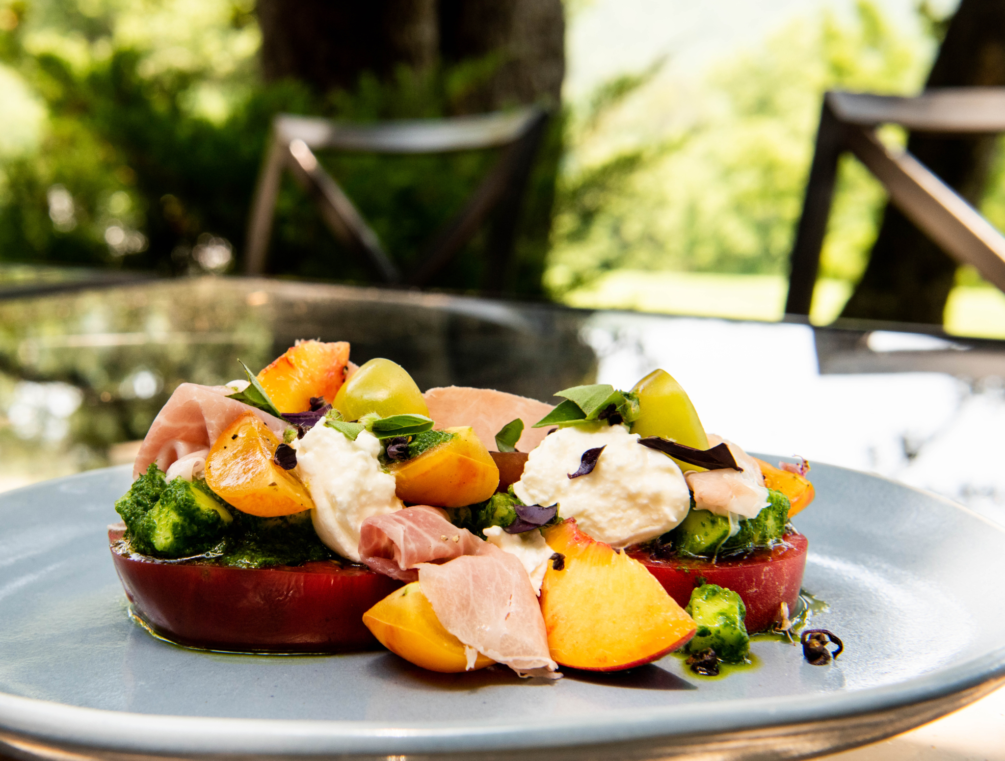 Tomato, Peach and Burrata Salad