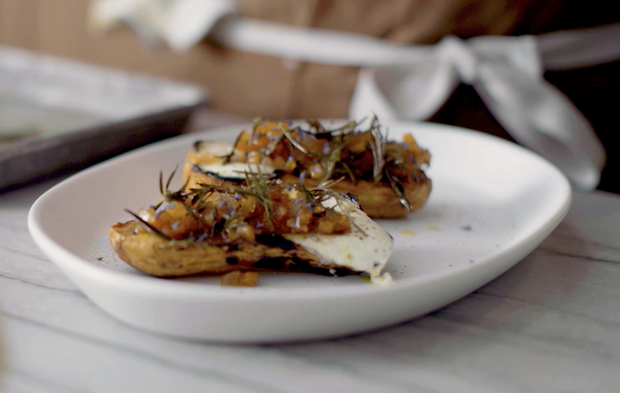 Roasted Butternut Squash with Butternut-Honey Jam and Ricotta