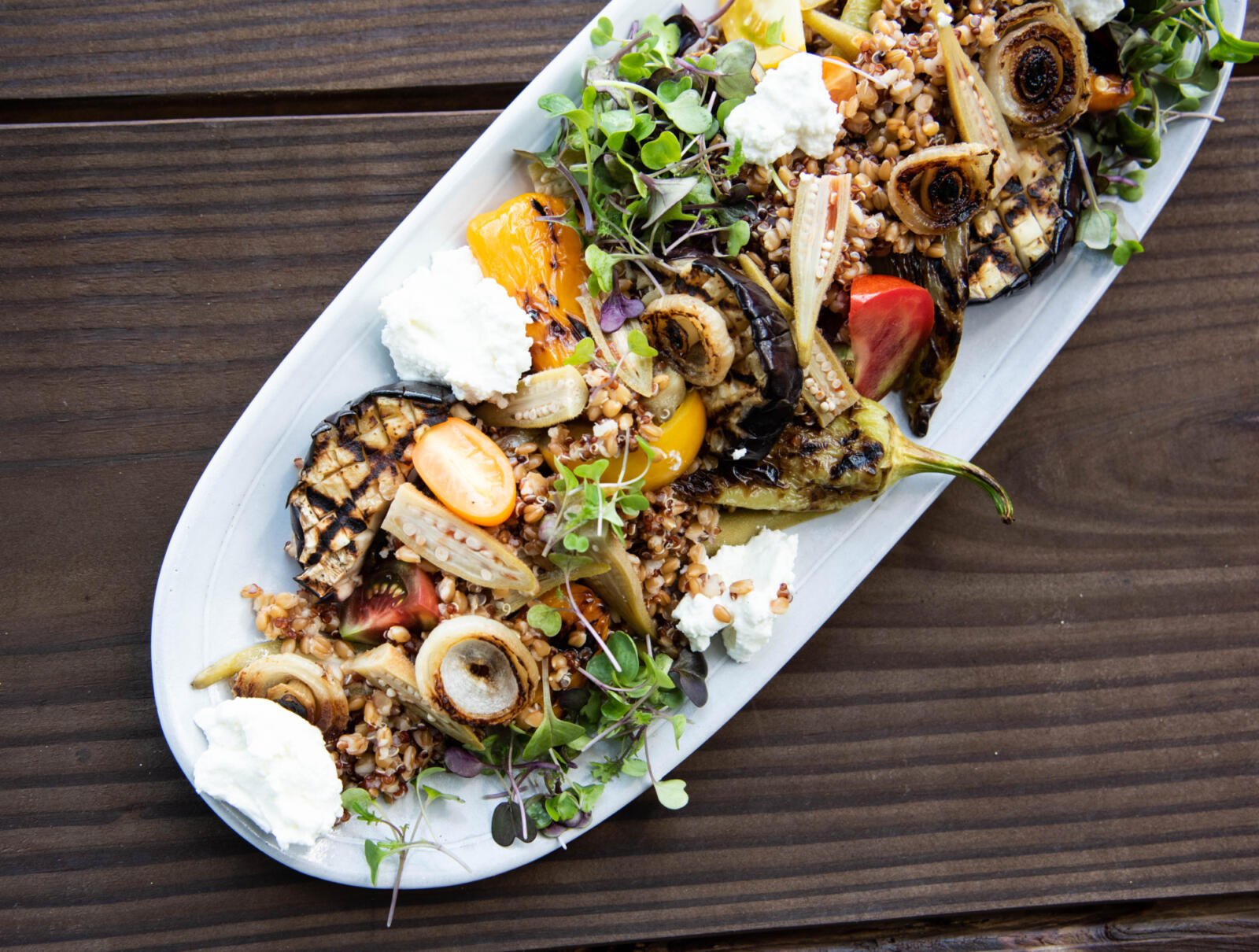 Grain, Vegetable and Brebis Salad, Executive Chef Josh Feathers and Farmstead Manager Dustin Busby