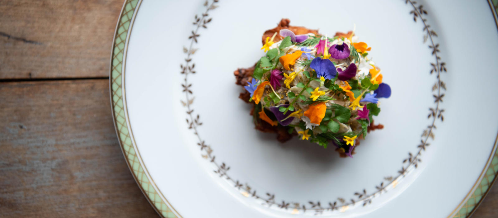 Sunchoke and Preserved Eggplant Salad with Smoked Aioli and Fennel Pollen