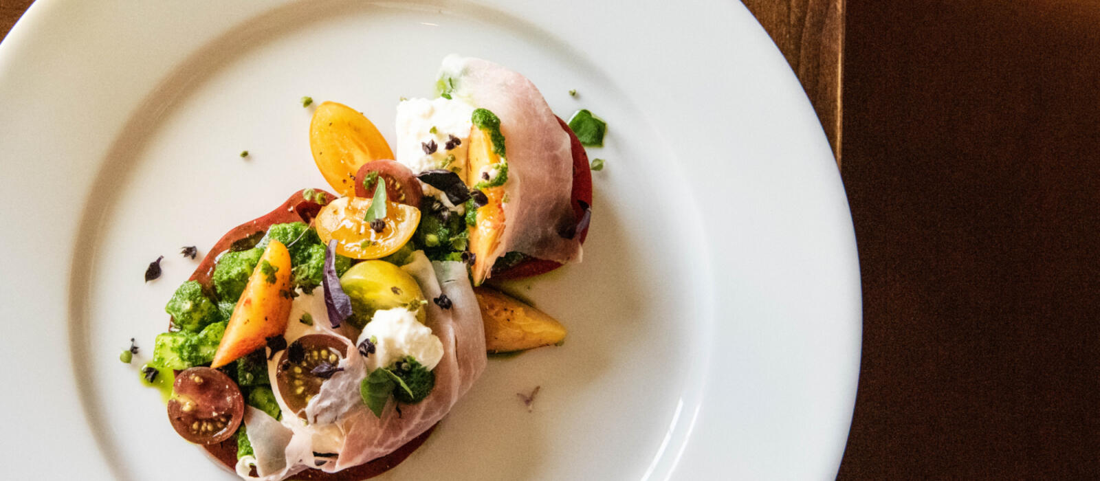 Tomato, Peach and Burrata Salad