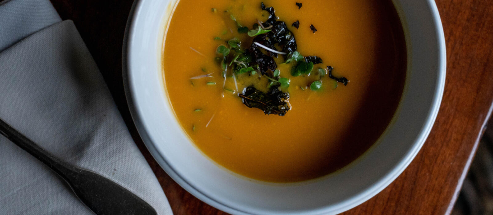 Roasted Pumpkin Soup with Pear