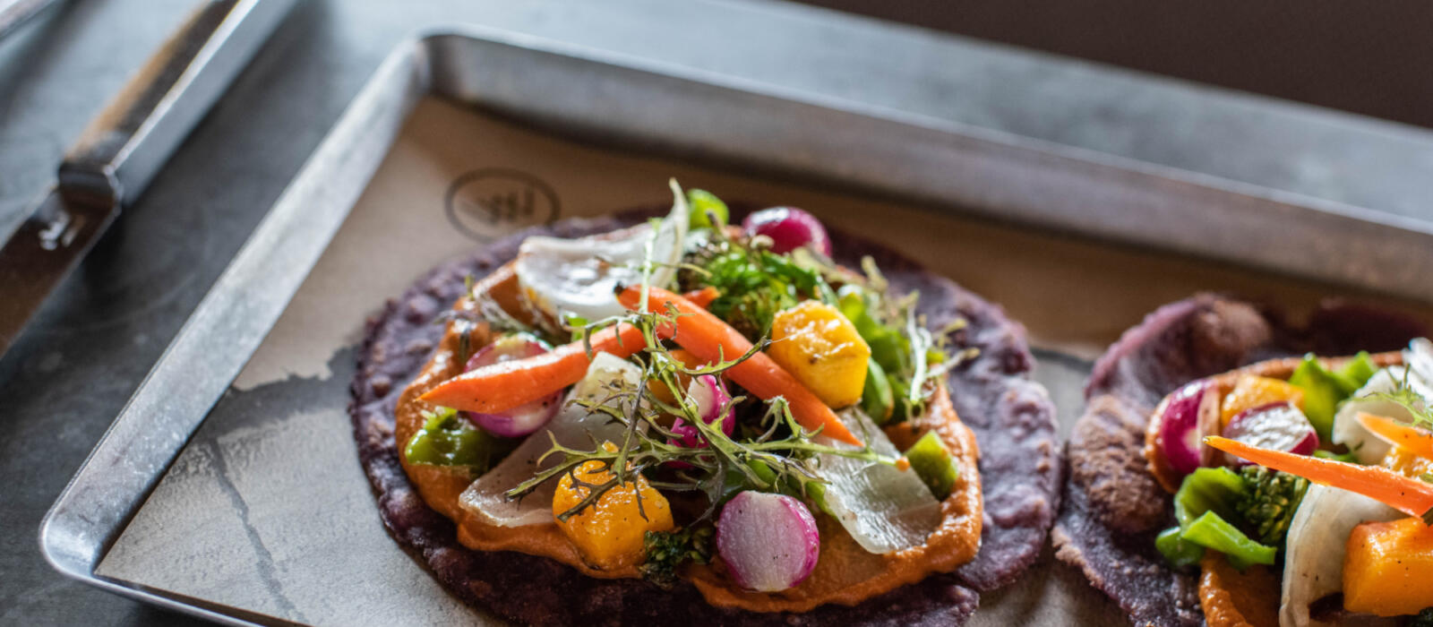 Roasted Vegetable Taco with Butternut Romesco Sauce