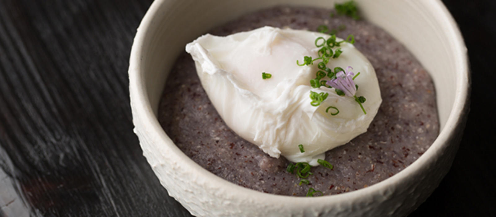 Saison Poached Eggs with Bloody Butcher Grits