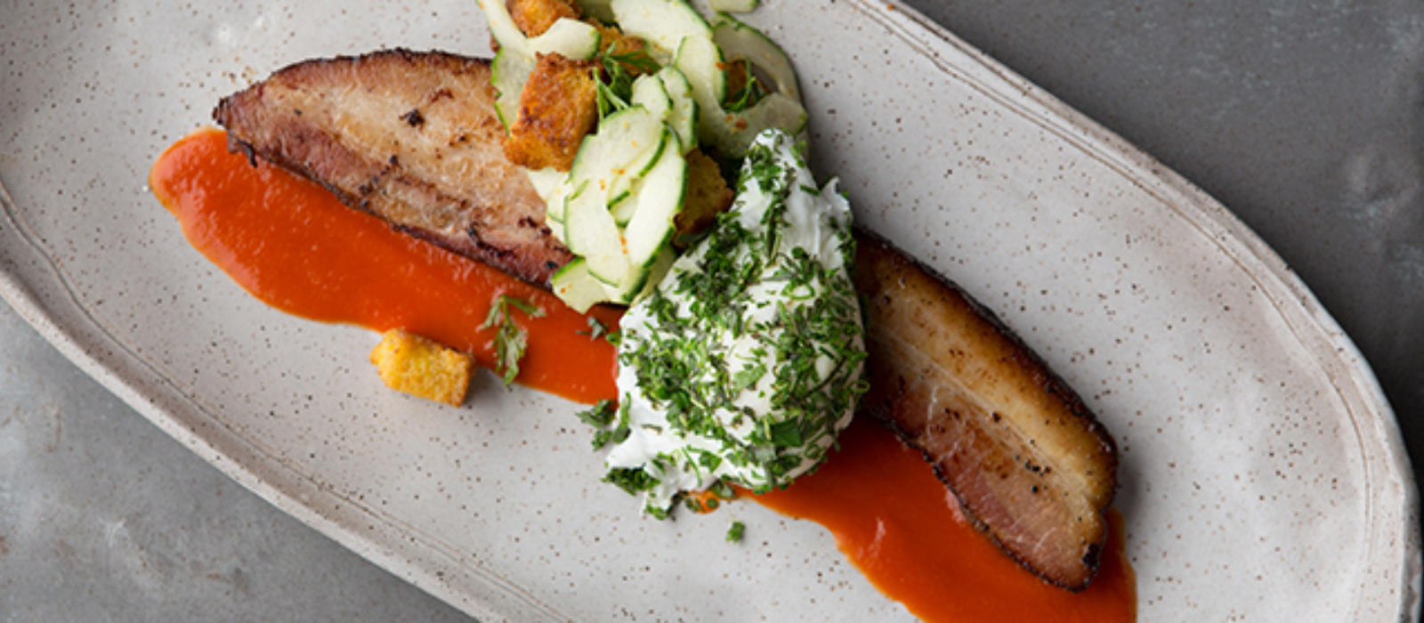 Herb Crusted Poached Eggs with Cured Pork Belly Blackberry Magazine