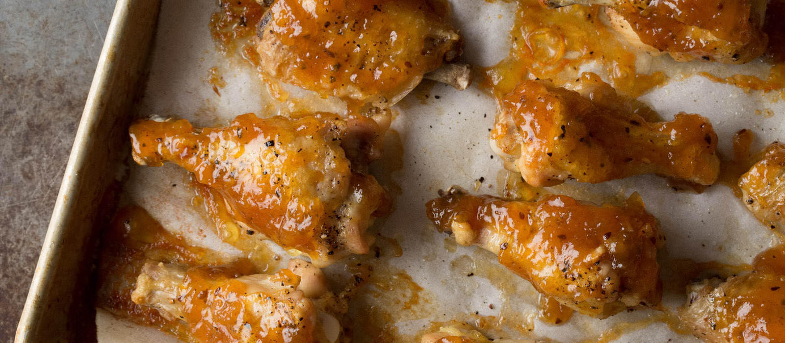 Peach Vidalia Glazed Chicken Wings