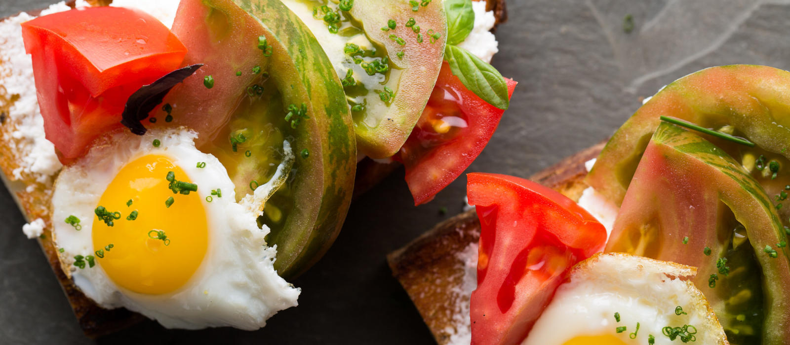 Tomato Brebis Toast with Basil Pesto
