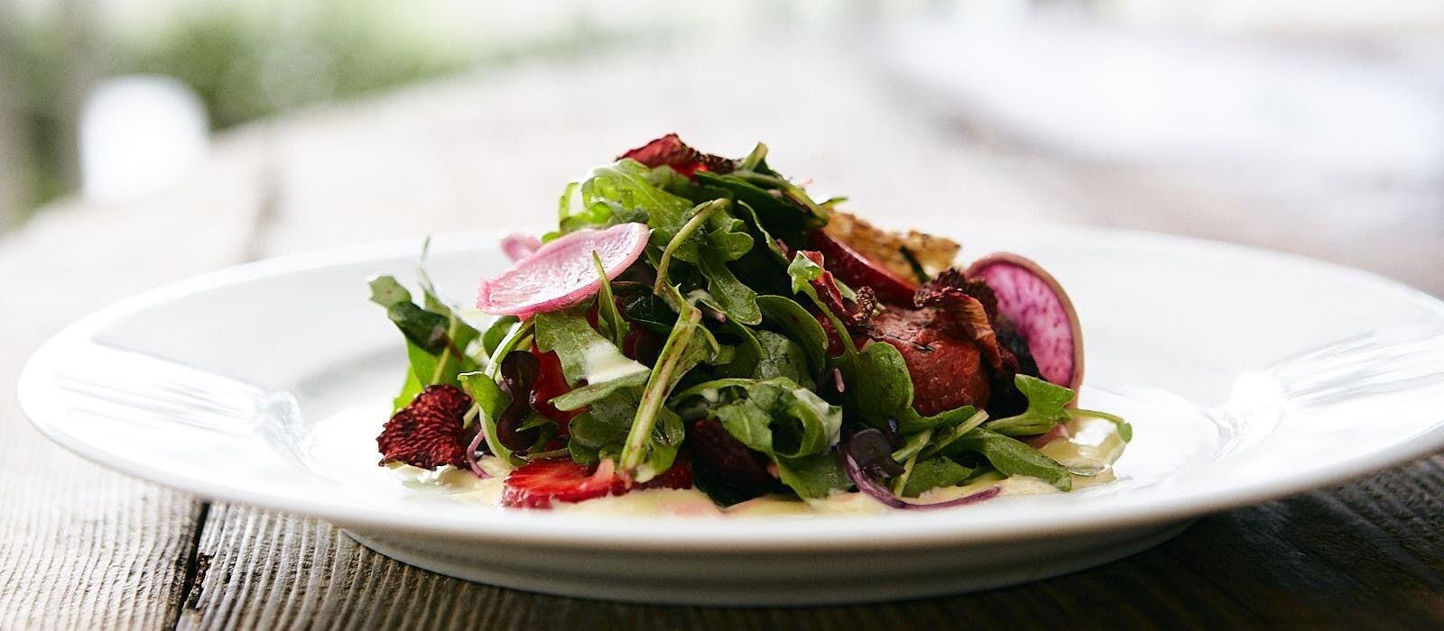 Beet, Strawberry and Greens Salad