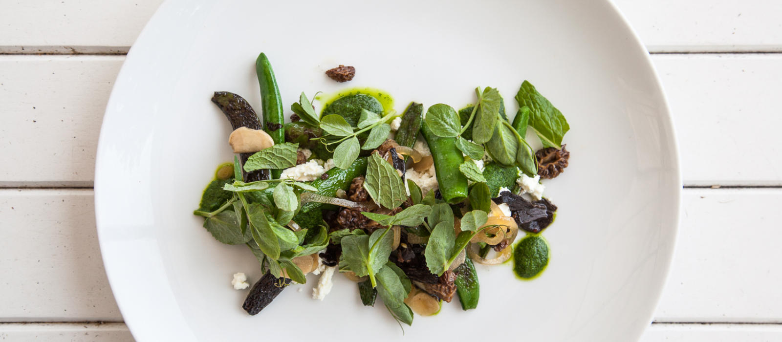 Sugar Snap Peas with Wild Mushroom Relish