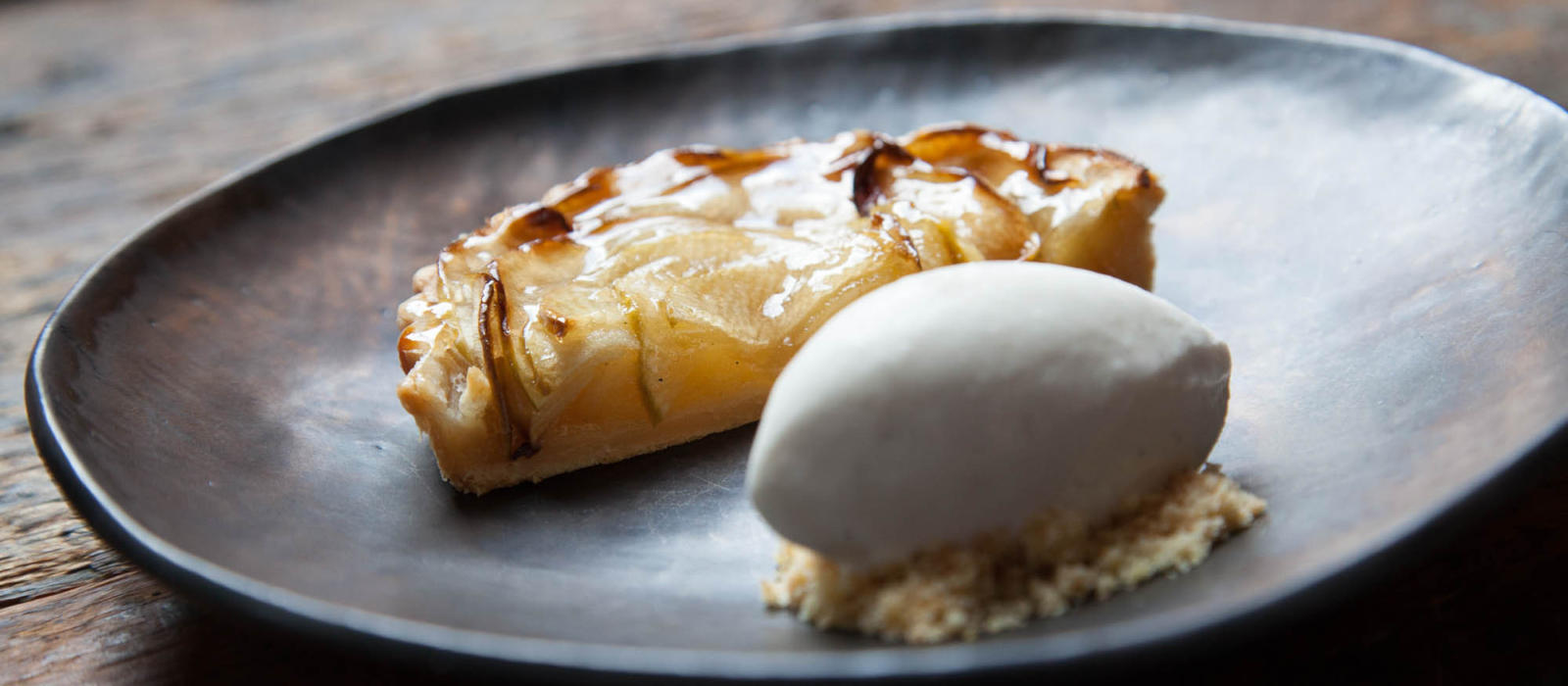 Apple Pie with Wood Fire Embered Ice Cream