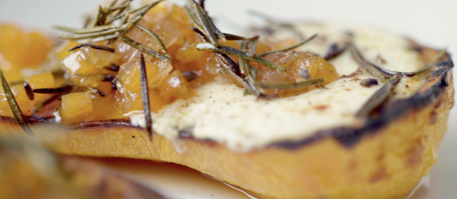 Roasted Butternut Squash with Butternut-Honey Jam and Ricotta