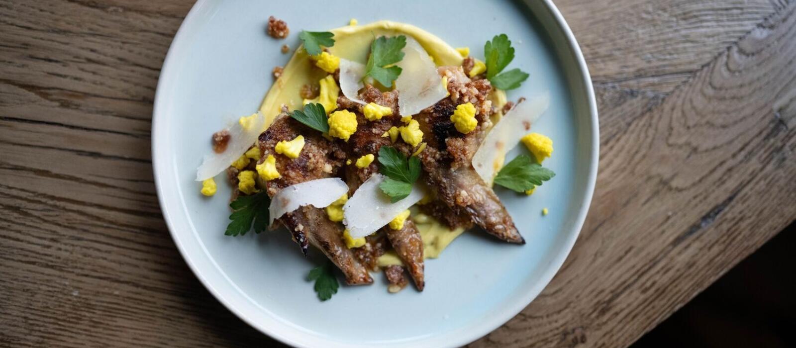 Stuffed Chicken Wings with Ham Gremolata