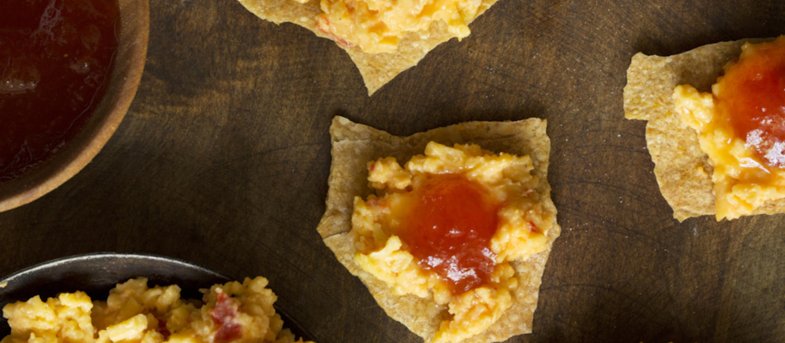 Pimento Cheese Bites with Tomato or Pepper Jam
