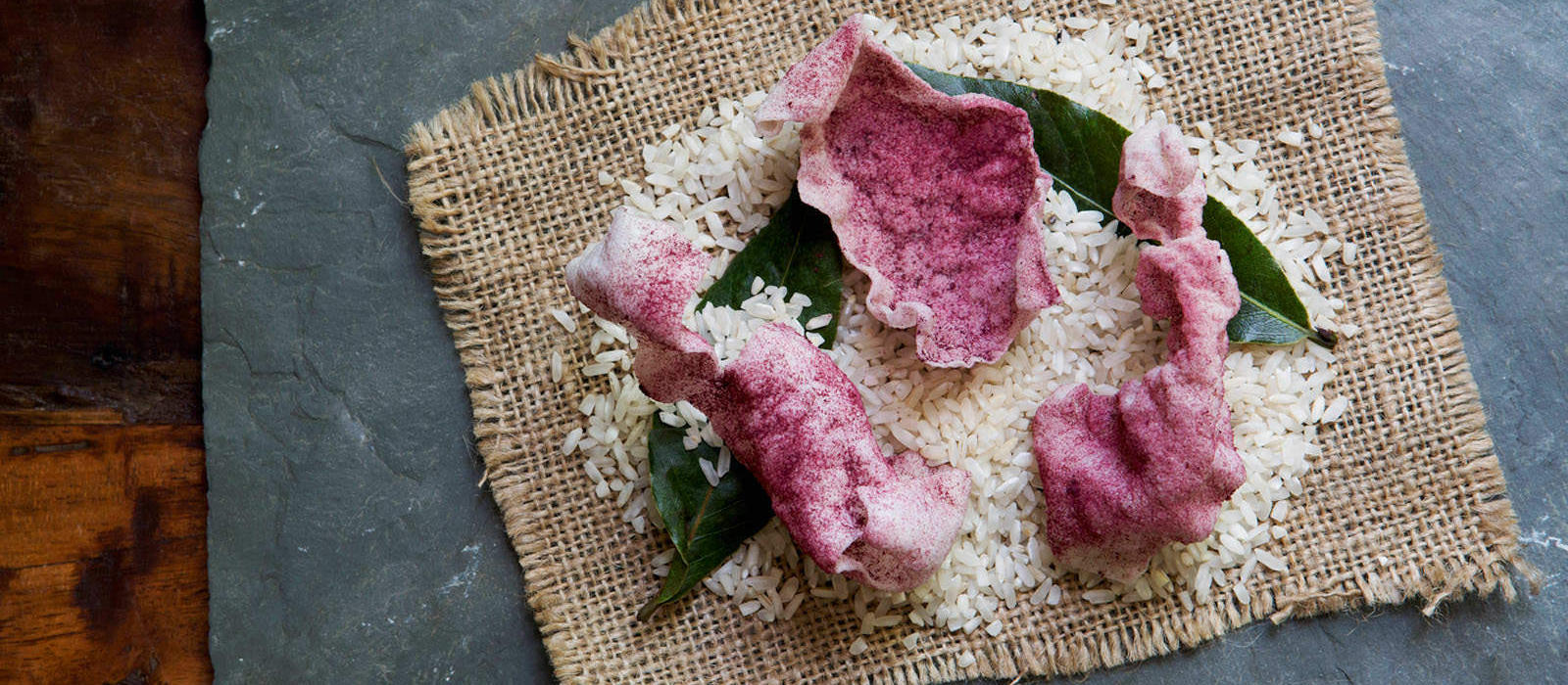 Carolina Gold Rice Crisp with Beet Powder