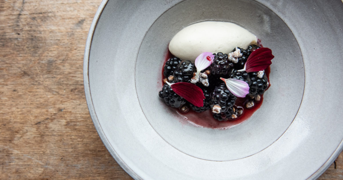 Wild Blackberries with Blue Barley Ice Cream | Blackberry Magazine