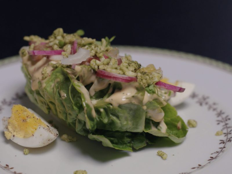 Puffed Carolina Gold Rice Salad with Creamy Chili and Herb Vinaigrette