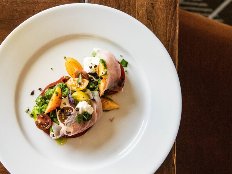 Tomato, Peach and Burrata Salad