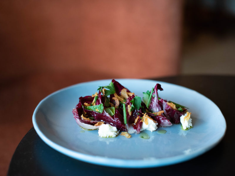 Marinated Radicchio with Brebis and Crispy Garlic Chips