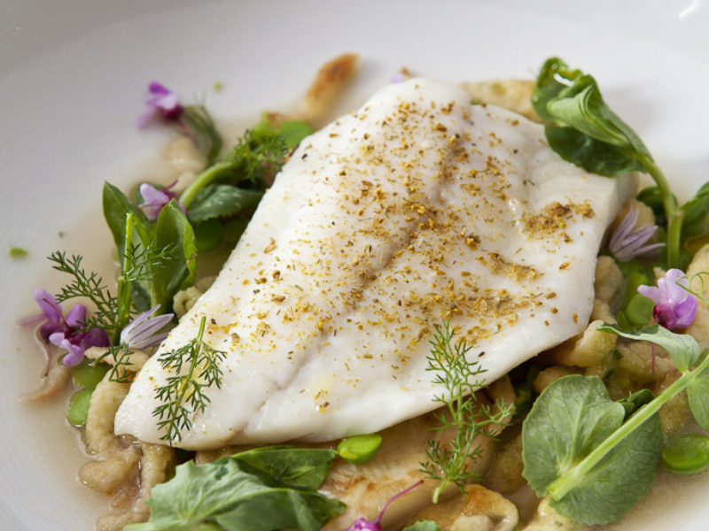 Le Creuset Kitchen Sessions with Chef Joseph Lenn and Poached Turbot with Spring Chive Spatzle