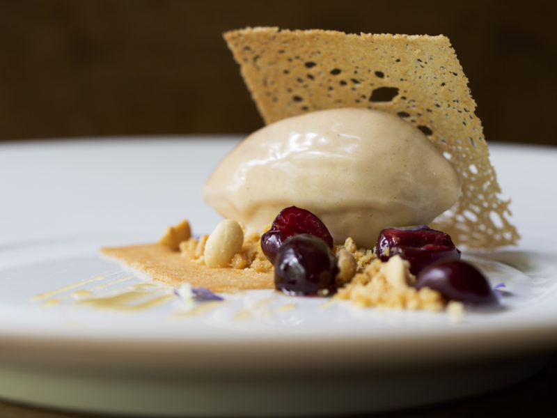 Peanut Butter Sorbet with Brittle