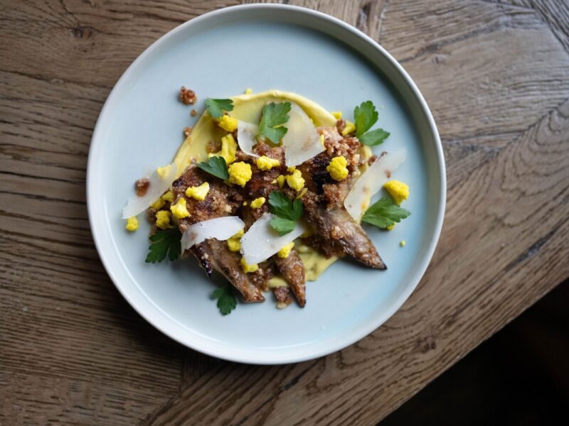 Stuffed Chicken Wings with Ham Gremolata