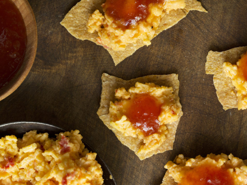 Pimento Cheese Bites with Tomato or Pepper Jam