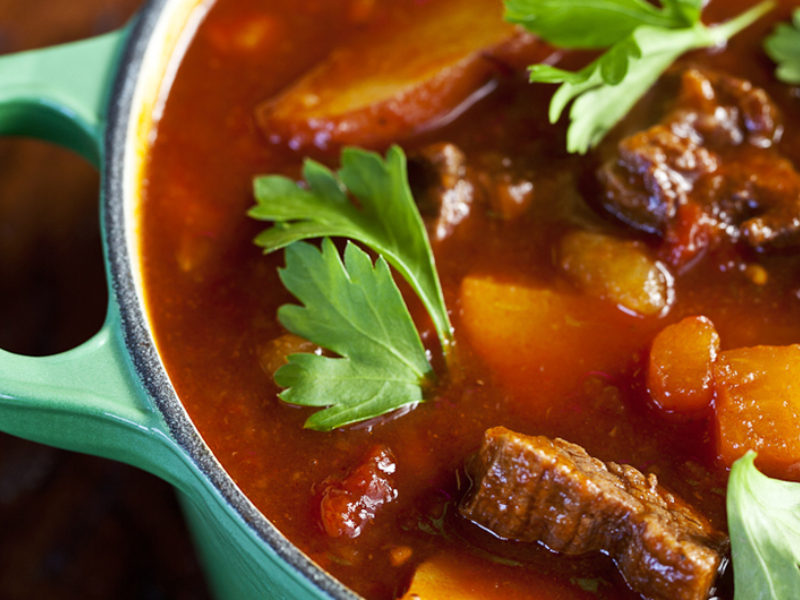 Venison & Vegetable Chowder with Sweet Garlic Grits by Chef Josh Feathers