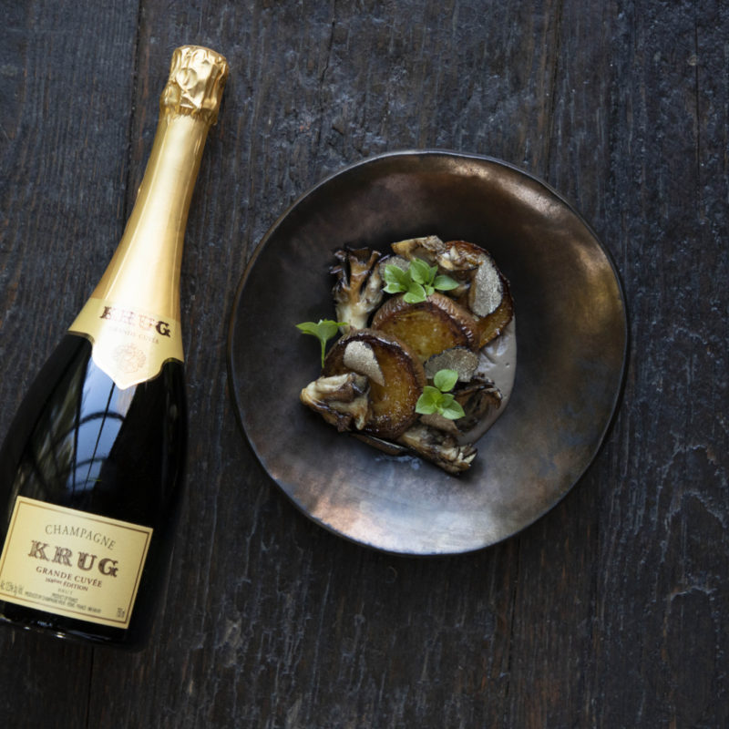 Roasted Golden Beet with Mushrooms and Pine Bud Syrup