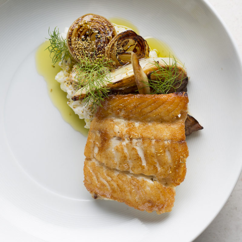 Seared Fluke with Carolina Gold Rice and Olde Salt Clams