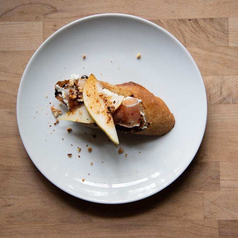 Honey Thyme Brebis and Pear Toast