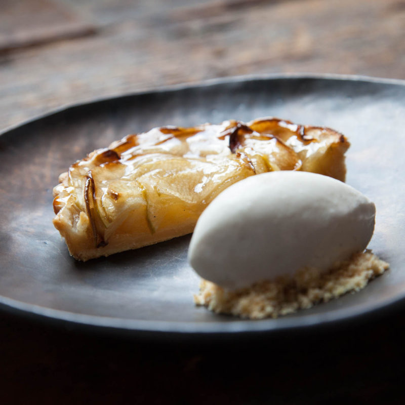 Apple Pie with Wood Fire Embered Ice Cream