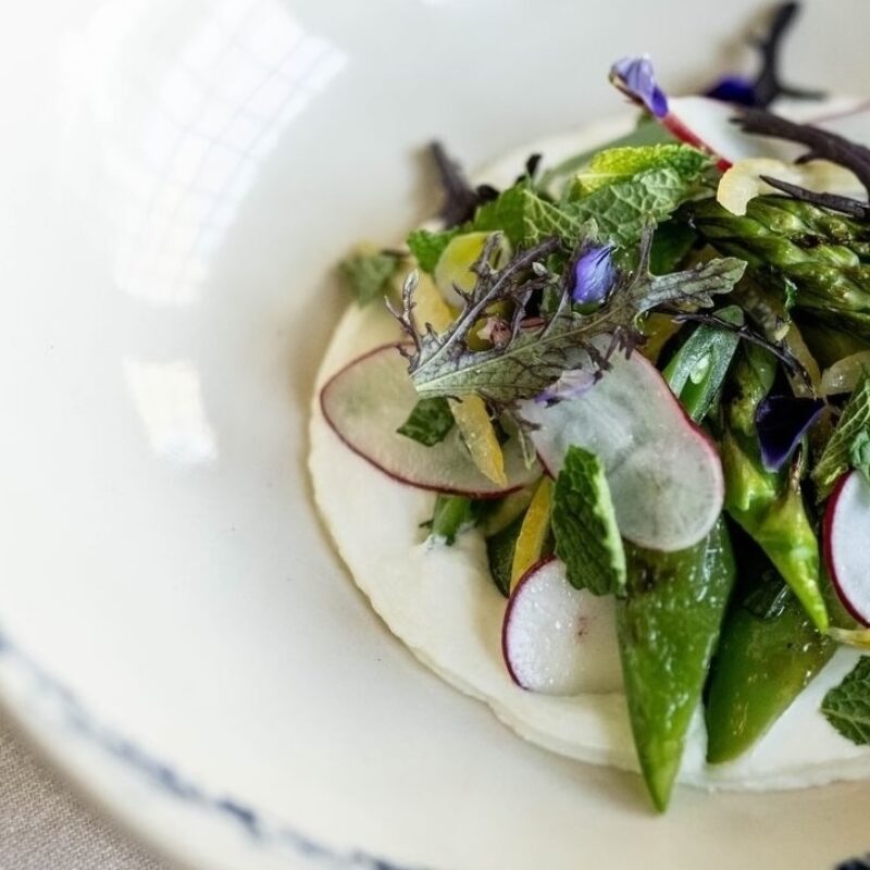 Charred Asparagus and Peas