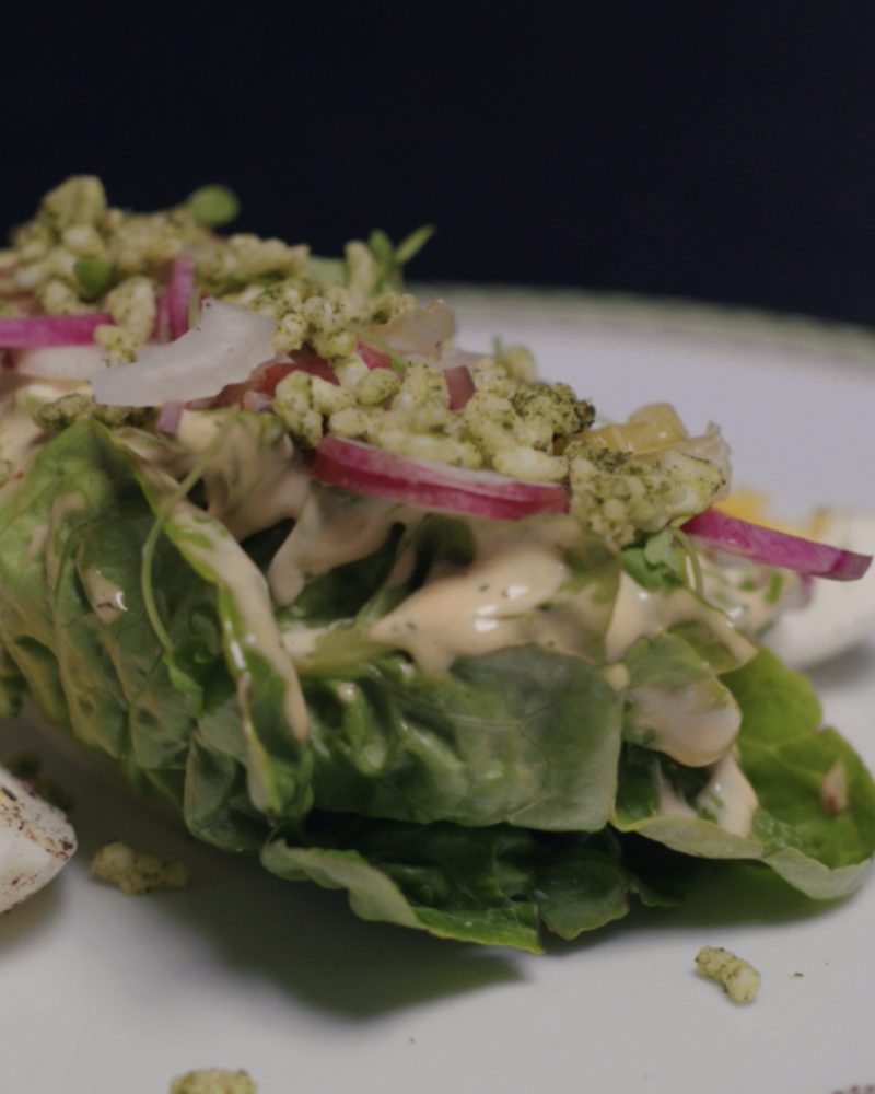 Puffed Carolina Gold Rice Salad with Creamy Chili and Herb Vinaigrette