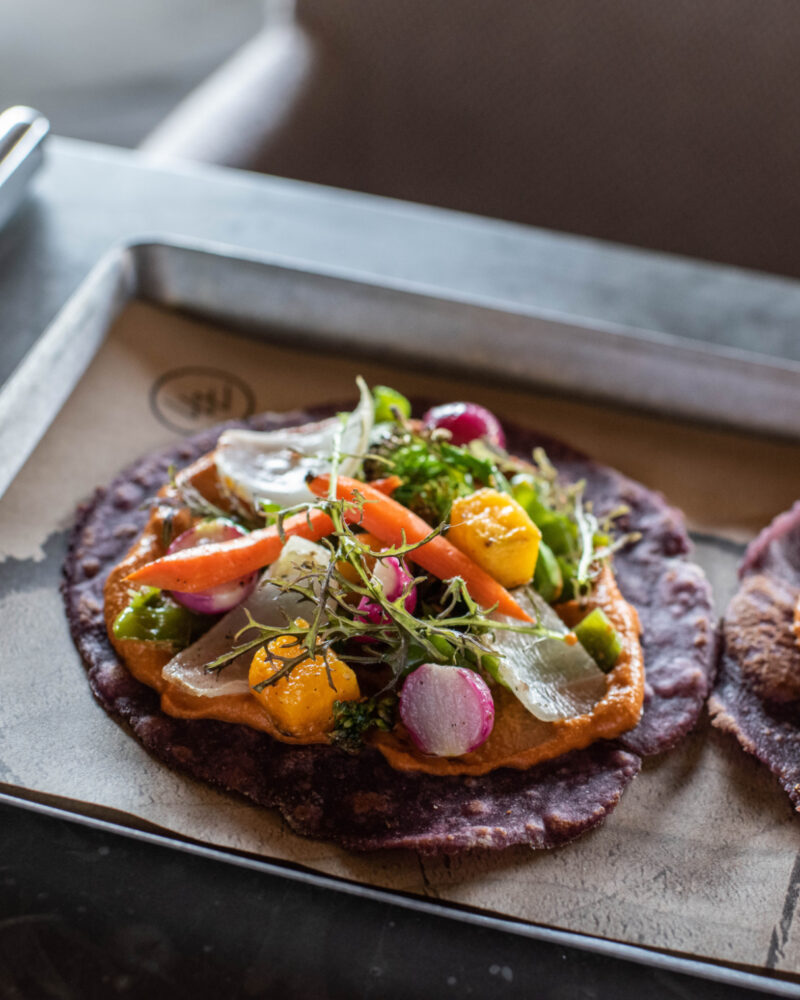Roasted Vegetable Taco with Butternut Romesco Sauce