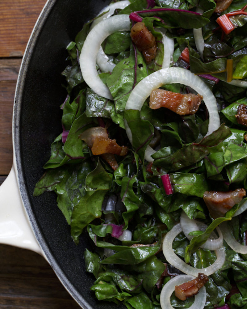 Swiss Chard with Blackberry Farm Guanciale
