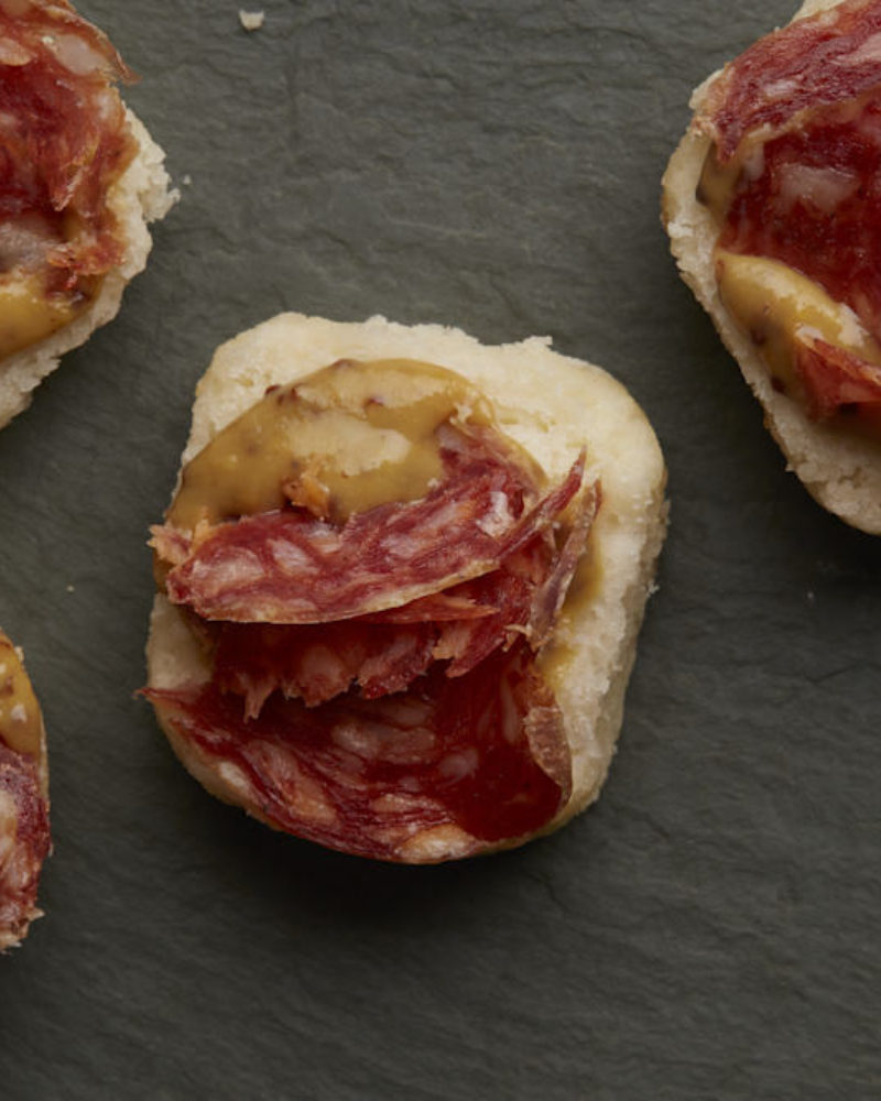 Party Biscuits with Sweet Hot Mustard and Charcuterie