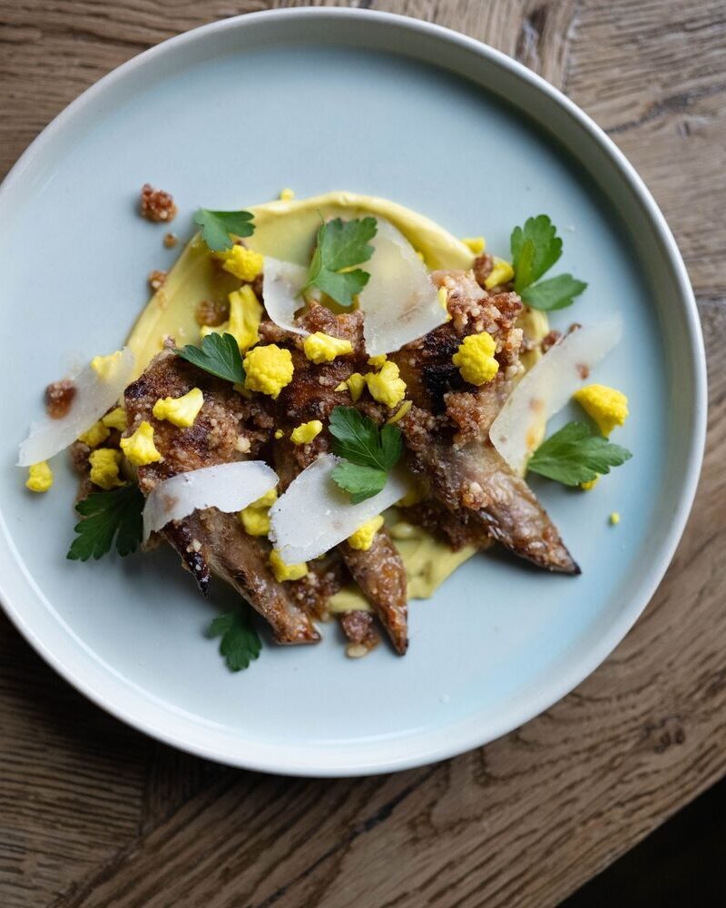 Stuffed Chicken Wings with Ham Gremolata