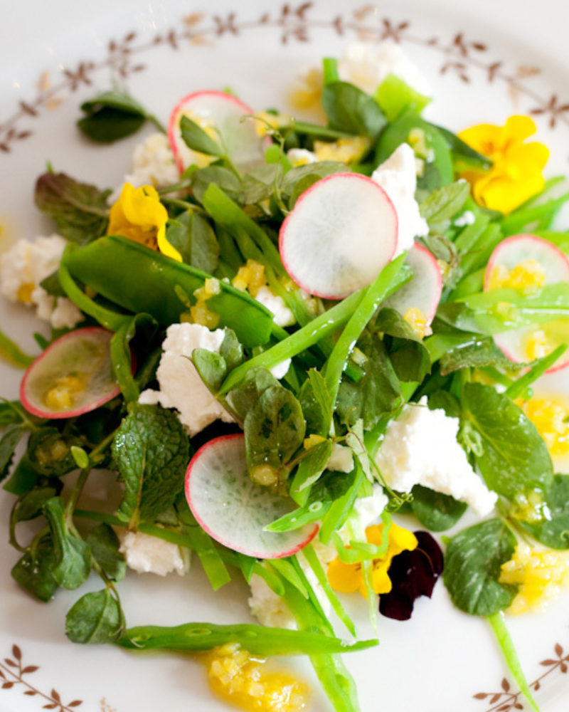 Salad of Sugar Snap Peas, Brebis Cheese and Preserved Lemon
