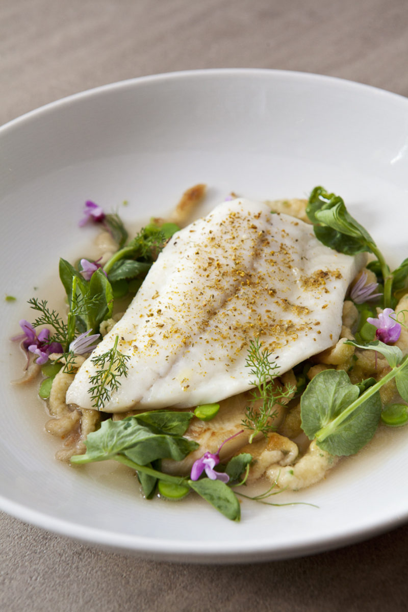 Le Creuset Kitchen Sessions with Chef Joseph Lenn and Poached Turbot with Spring Chive Spatzle