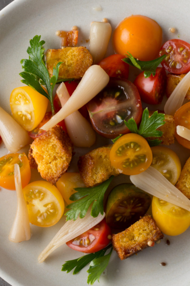 Pickled Ramp and Tomato Salad