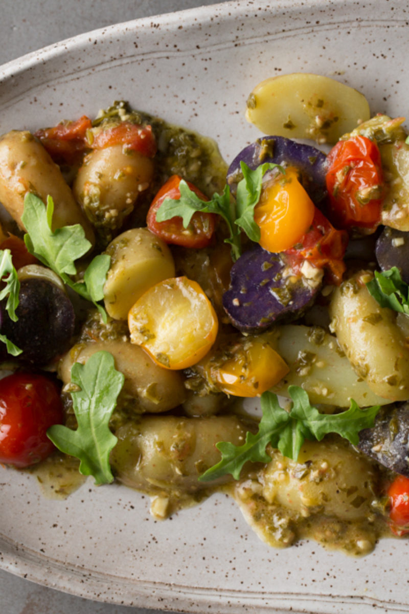 Potato Salad with Blackberry Farm Arugula and Black Walnut Pesto