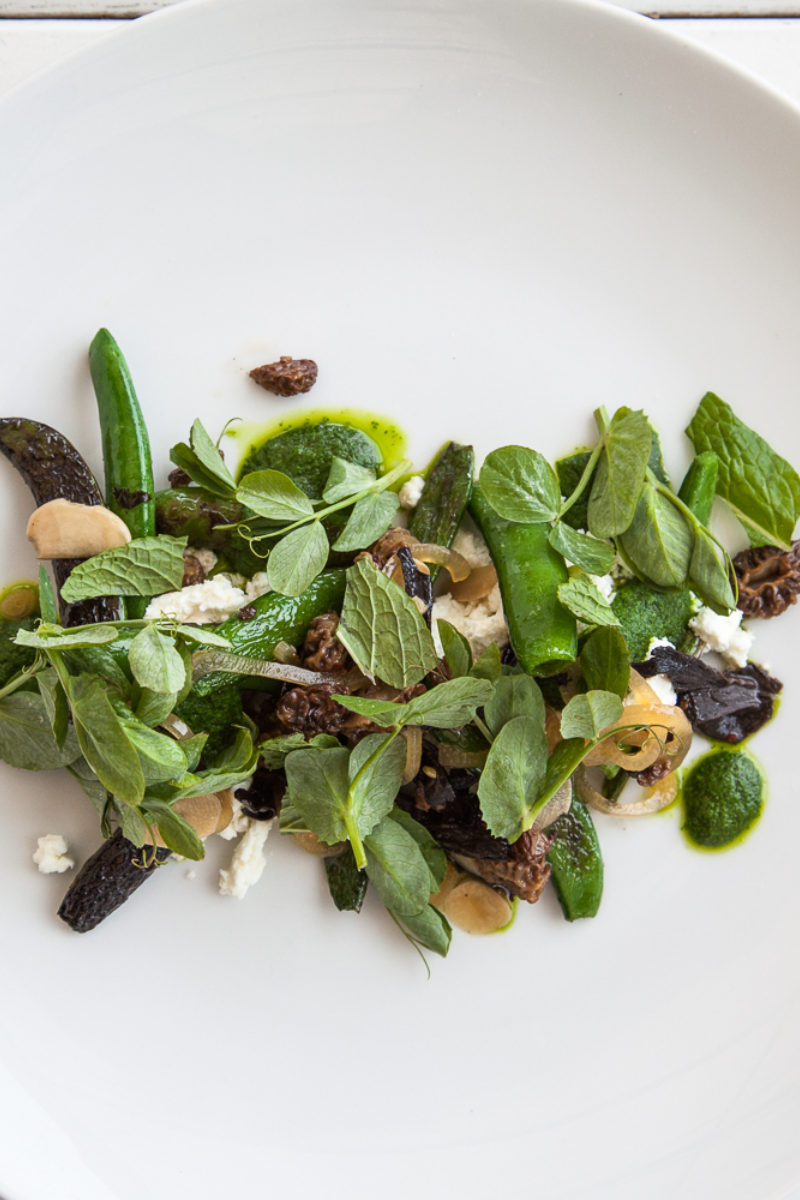 Sugar Snap Peas with Wild Mushroom Relish