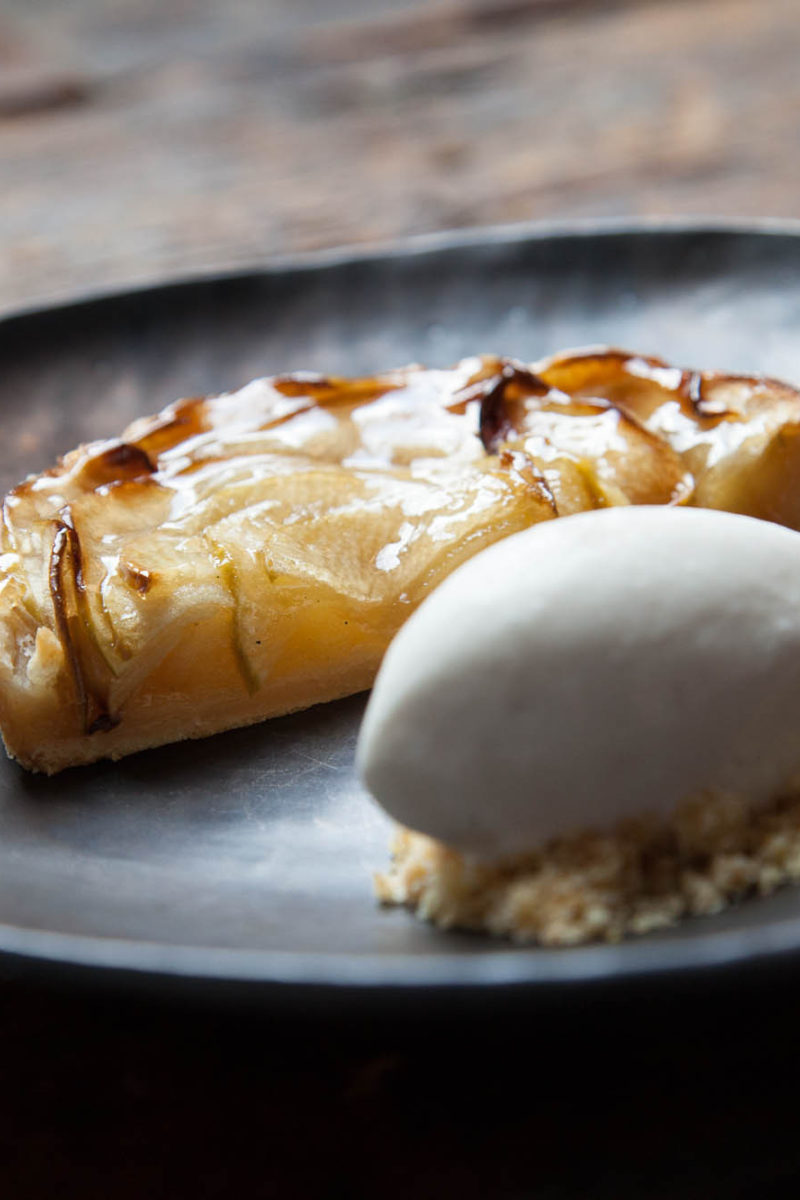 Apple Pie with Wood Fire Embered Ice Cream