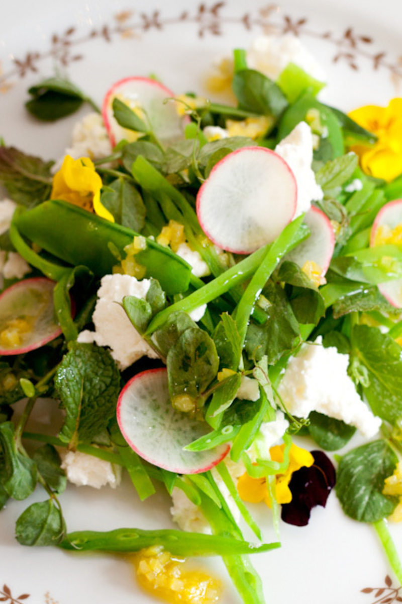 Salad of Sugar Snap Peas, Brebis Cheese and Preserved Lemon