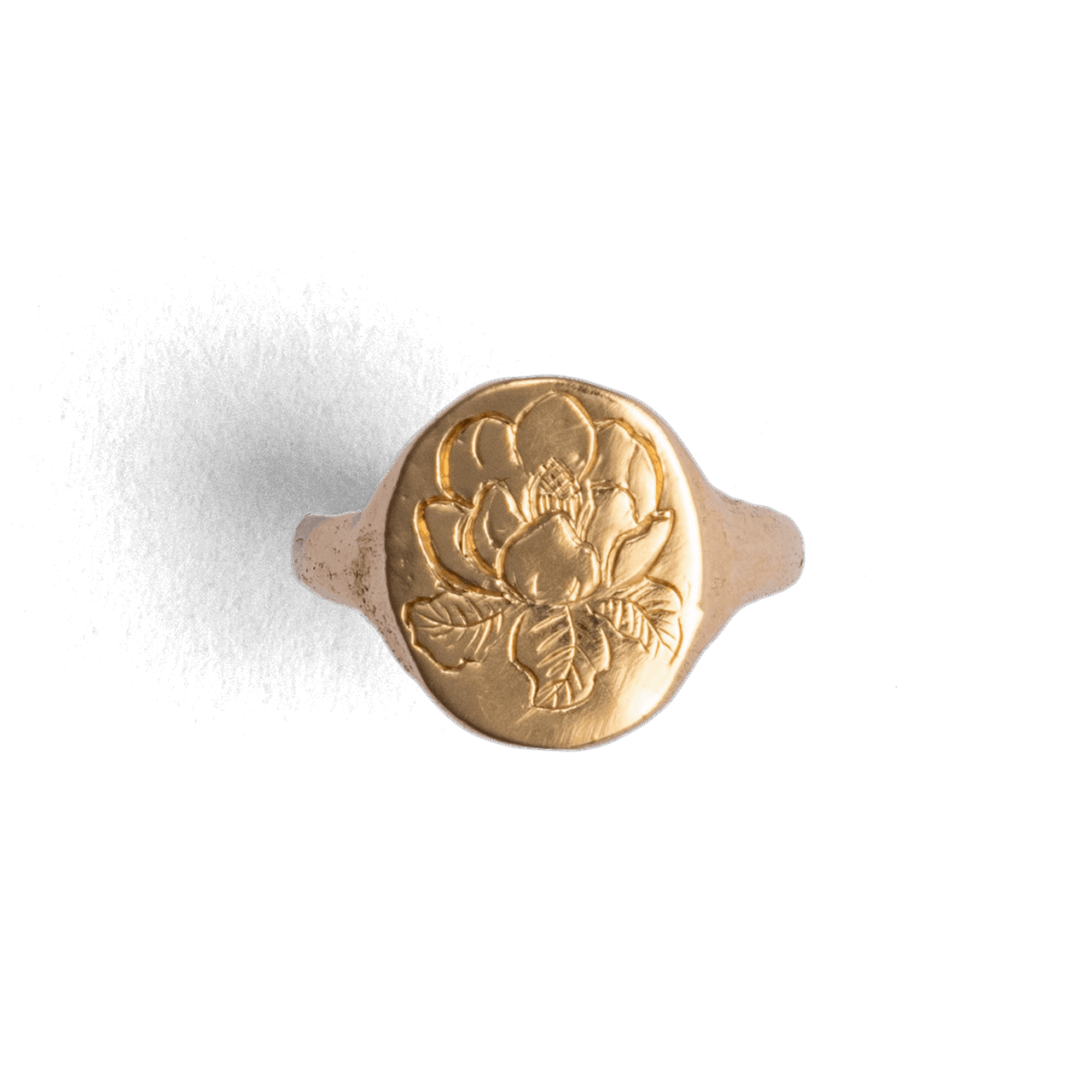 Floral Engraved Signet Ring